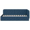 vidaXL Hoekbedframe met hoofdeinde Blauw 90 x 200 cm Stof