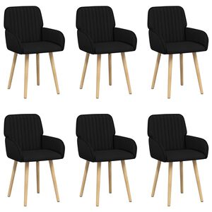 vidaXL Eettafelstoelen 6 st Stof Zwart 56,5 x 50 x 87,5 cm