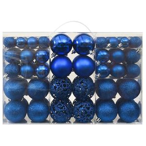 vidaXL 100-delige Kerstballenset blauw