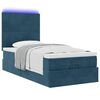 vidaXL Ottoman bed met matrassen en LED's 90x200cm fluweel donkerblauw