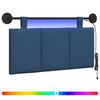 vidaXL Hangend hoofdbord Met LED-verlichting Blauw Stof