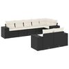 vidaXL 8-delige Loungeset met kussens poly rattan zwart
