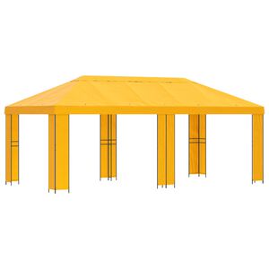vidaXL Tuinprieel 6 x 3 m Geel Polyester en staal 190 gsm