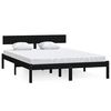 vidaXL Bedframe massief grenenhout zwart 135x190 cm