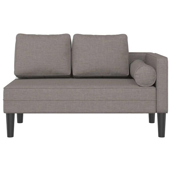 vidaXL Chaise longue met kussens stof taupe