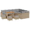 vidaXL Tuin Sofa Set 13 st 9-Aantal zitplaatsen Beige Poly Rattan