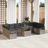 vidaXL Tuin Sofa Set met kussen 11 pcs Grijs poly rattan