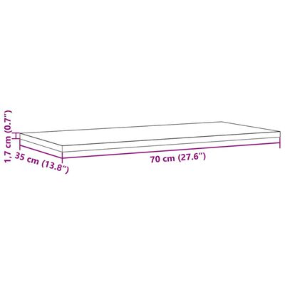 vidaXL Tafelbladen 2 st rechthoekig 70x35x1,7 cm massief grenenhout