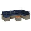 vidaXL Tuinbankenset 9 st Grijs Poly riet