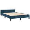 vidaXL Bedframe zonder matras 120x190 cm fluweel donkerblauw