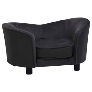 vidaXL Hondenbank 69x49x40 cm pluche en kunstleer zwart