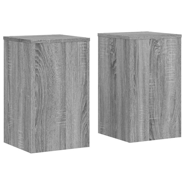 vidaXL Plantenstandaards 2 st 30x30x50 cm bewerkt hout grijs sonoma