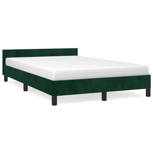 vidaXL Bedframe zonder matras 120x190 cm fluweel donkergroen