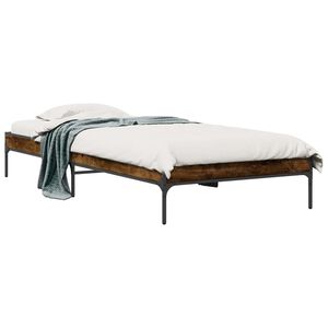 vidaXL Bedframe Rook Eik 80 x 200 cm Bewerkt hout