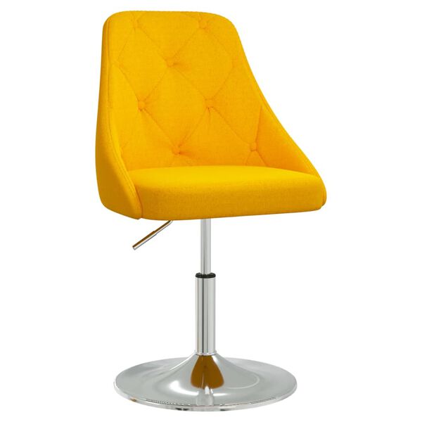 vidaXL Barkruk stof mosterdgeel