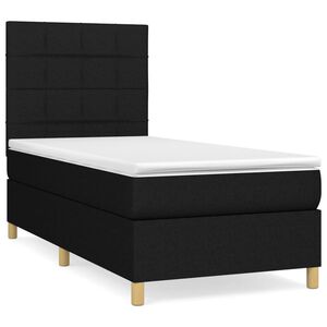 vidaXL Boxspring met matras stof zwart 80x200 cm