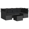 vidaXL 7-delige Loungeset met kussens poly rattan zwart