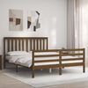 vidaXL Bedframe met hoofdbord hout honingbruin 160x200 cm
