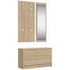 vidaXL 3-in-1 schoenenkastset Sonoma eiken bewerkt hout