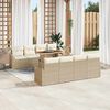 vidaXL Tuin Sofa Set met opslag 9 pcs Beige Poly riet