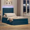 vidaXL Opbergbed met LED met matras met LED Blauw 120 x 190 cm Fluweel