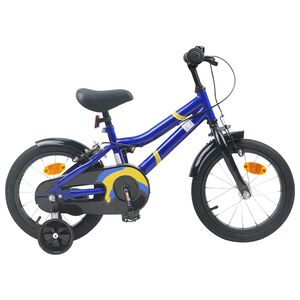 vidaXL Kinderfiets 16 Inch voor 4-6 jaar oud Blauw Wit