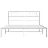 vidaXL Bedframe met hoofdbord metaal wit 120x190 cm