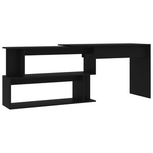 vidaXL Hoekbureau 200x50x76 cm bewerkt hout zwart