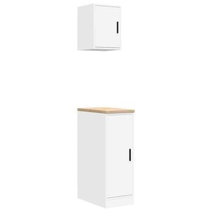 vidaXL Garagekasten 2 st spaanplaat wit