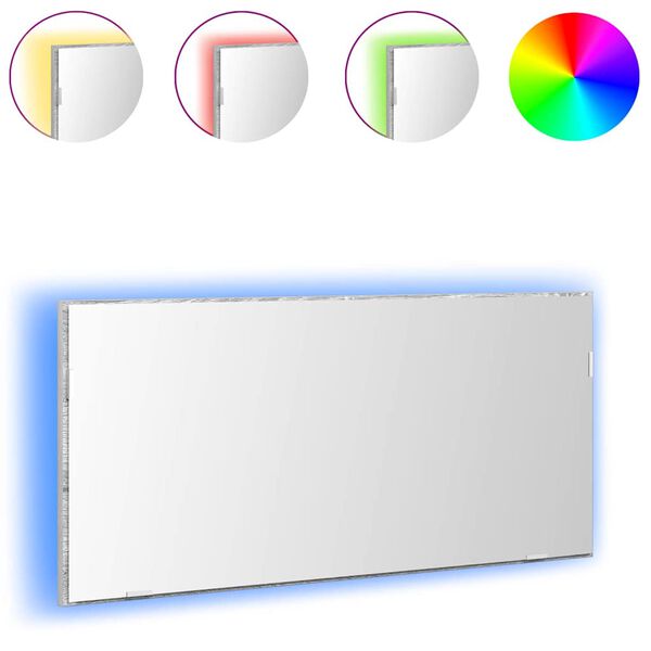 vidaXL Spiegel Hooggrijs Sonoma 80 x 37 cm Glas en Engineered Hout