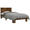 vidaXL Bedframe met Hoofdeinde Gerookt eiken 80 x 200 cm Bewerkt hout