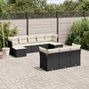 vidaXL 10-delige Loungeset met kussens poly rattan zwart