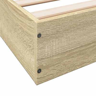 vidaXL Bedframe zonder matras hout sonoma eikenkleurig 75x190 cm