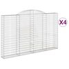 vidaXL Schanskorven 4 st gewelfd 300x30x180/200 cm ijzer
