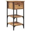 vidaXL Nachtkastje met lade Bruin 33,5 x 36 x 70 cm Geconstrueerd hout