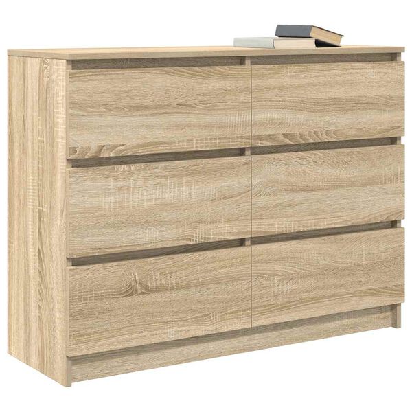vidaXL Dressoir 100x35x76 cm bewerkt hout sonoma eikenkleurig