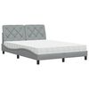 vidaXL Bed met matras stof lichtgrijs 120x200 cm