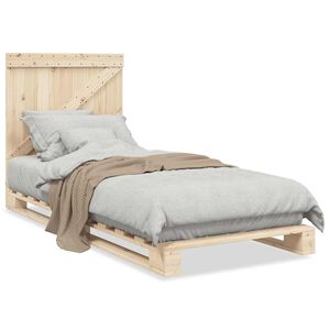 vidaXL Bedframe met hoofdbord massief grenenhout 90x200 cm