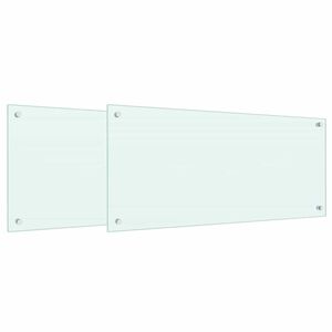 vidaXL Keuken Achterwand 2 pcs Wit 90 x 40 cm gehard glas