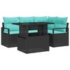 vidaXL Tuin Sofa Set 5 st 4-Aantal zitplaatsen Zwart en Blauw