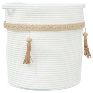 vidaXL Opbergmand &Oslash; 38x36 cm katoen wit