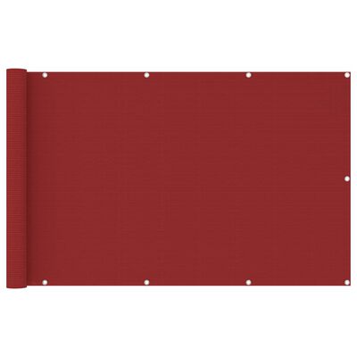 vidaXL Balkonscherm 120x600 cm HDPE rood