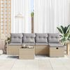 vidaXL Tuin Sofa Set met kussen met opslag 6 pcs Beige Poly riet