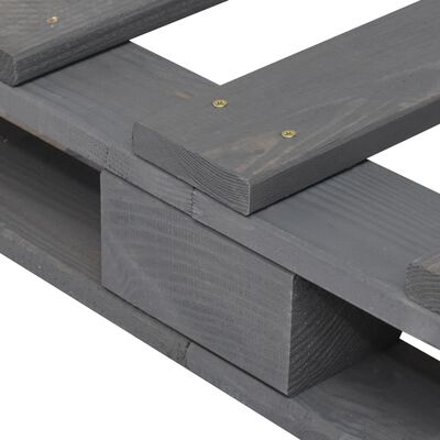 vidaXL Bedframe met hoofdbord massief grenenhout grijs 90x200 cm