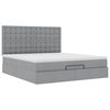 vidaXL Ottoman bed met matras en LED's 160x200cm stof lichtgrijs