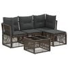 vidaXL Tuinbankenset 5 st Grijs poly rattan