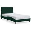 vidaXL Bedframe met LED zonder matras fluweel donkergroen 100x200 cm