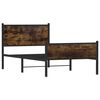 vidaXL Bedframe zonder matras metaal gerookt eikenkleurig 107x203 cm