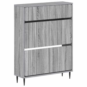 vidaXL Schoenenkast ZWOLLE 78 x 24 x 103 cm Bewerkt hout Grijs Sonoma