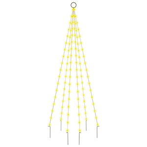vidaXL Vlaggenmast kerstboom 108 LED's warmwit 180 cm